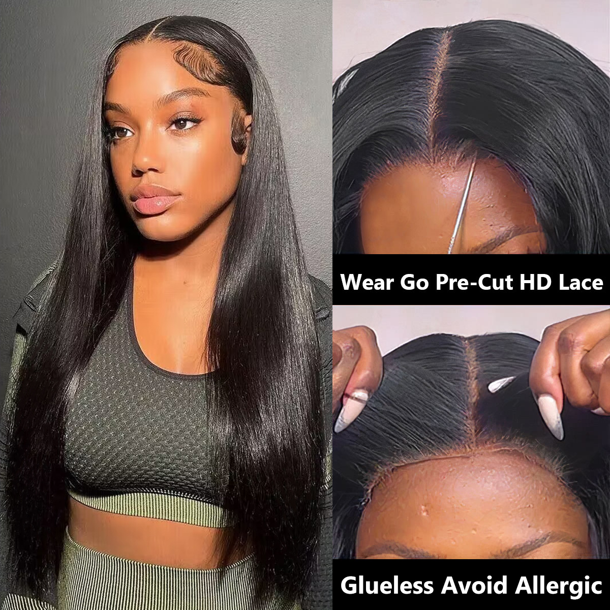 straight wear and go pre cut lace wig