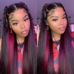 Burgundy Highlight Body Wave Wig P1B/99J Wear & Go Straight Glueless HD Lace Wig