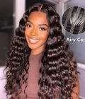 loose deep wave airy cap wig