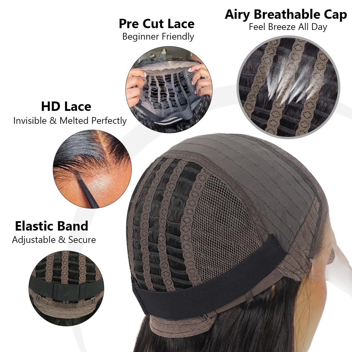 breathable airy cap wig