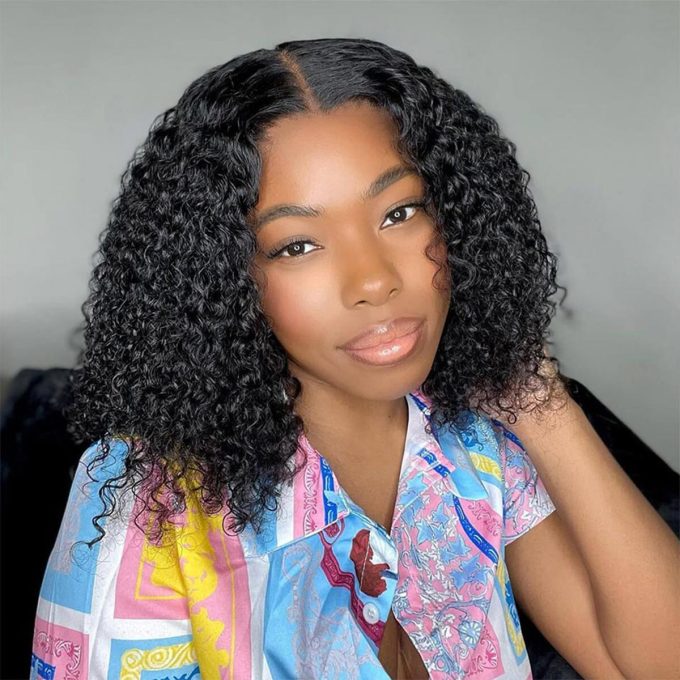 Airy Cap Curly Short Bob Wig