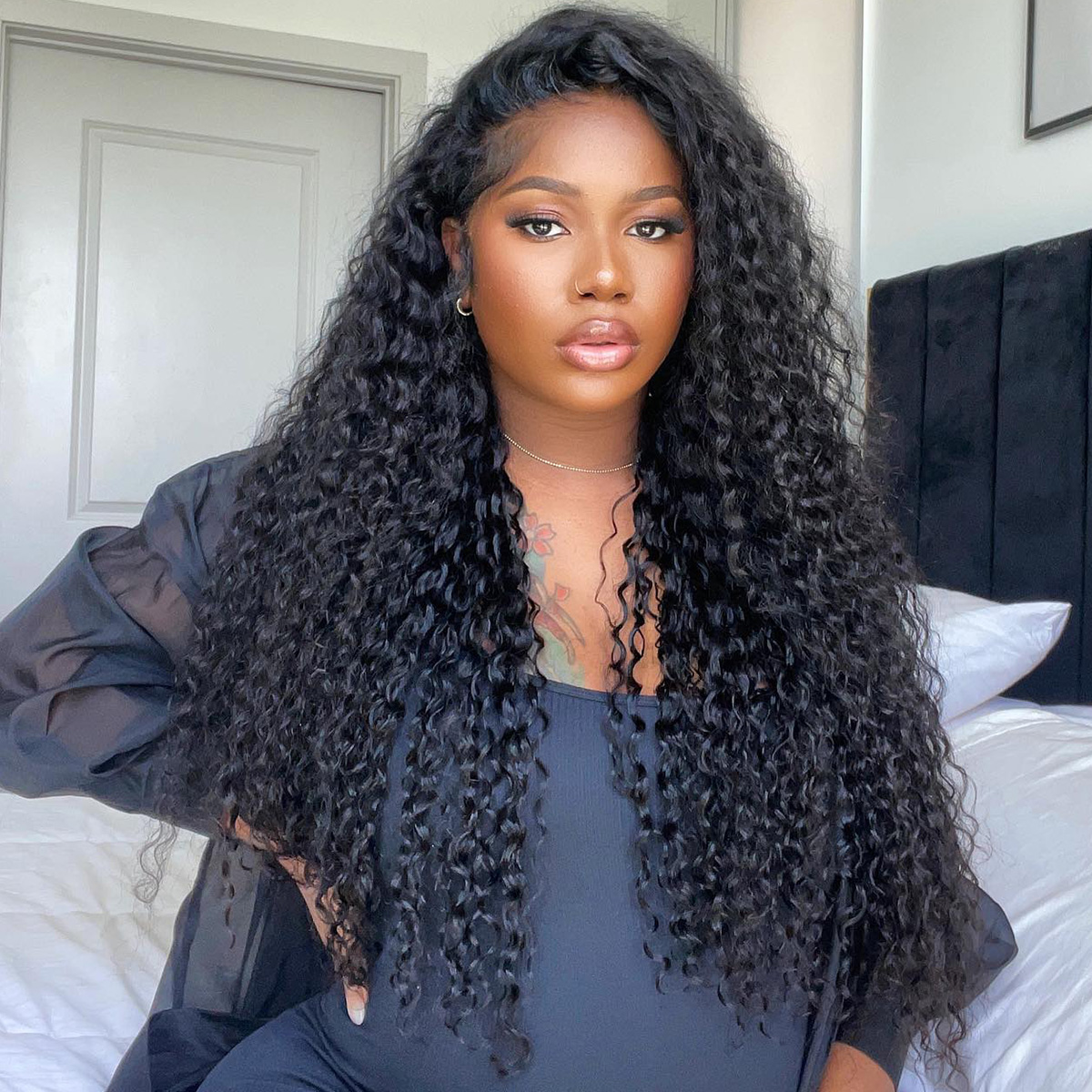 Curly Glueless Undetectable Lace Front Wig 13×4 5×5 Curly Human Hair Wig