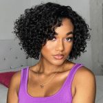 pixie cut curly pre bleached knot glueless wig