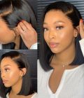 Straight Human Hair Bob 5×5 HD Lace Glueless Wig