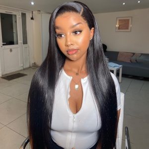 straight human hair wig